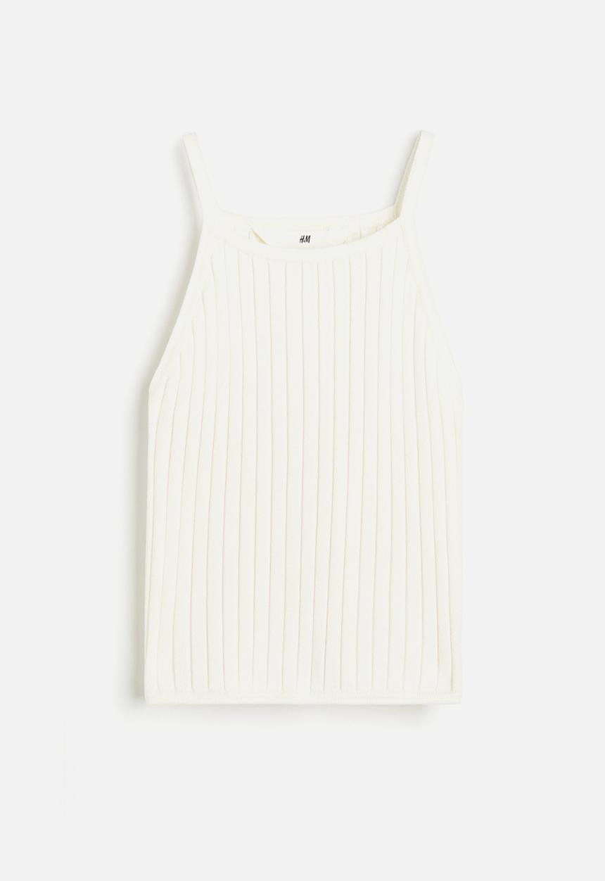H&M - Rib-knit vest top - white