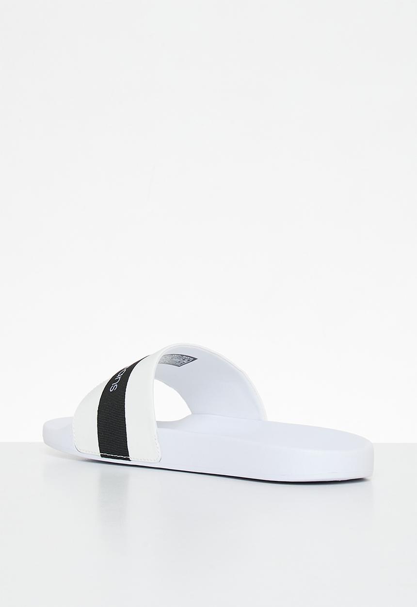 Calvin Klein - Slide printed logo web - bright white/black