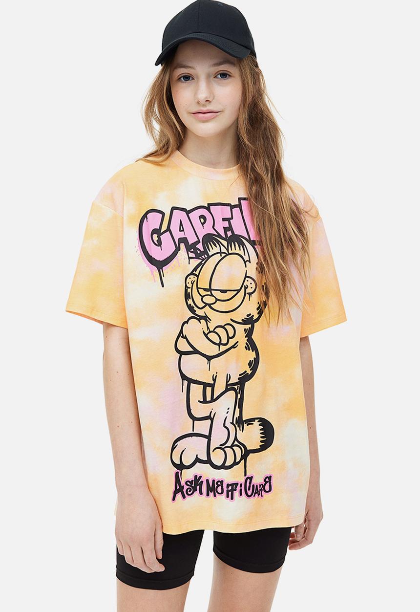 H&M - 2-piece printed set - light orange/garfield