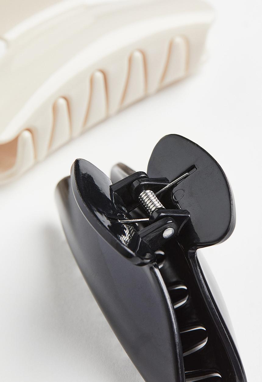 H&M - 2-Pack hair claws - black & light beige