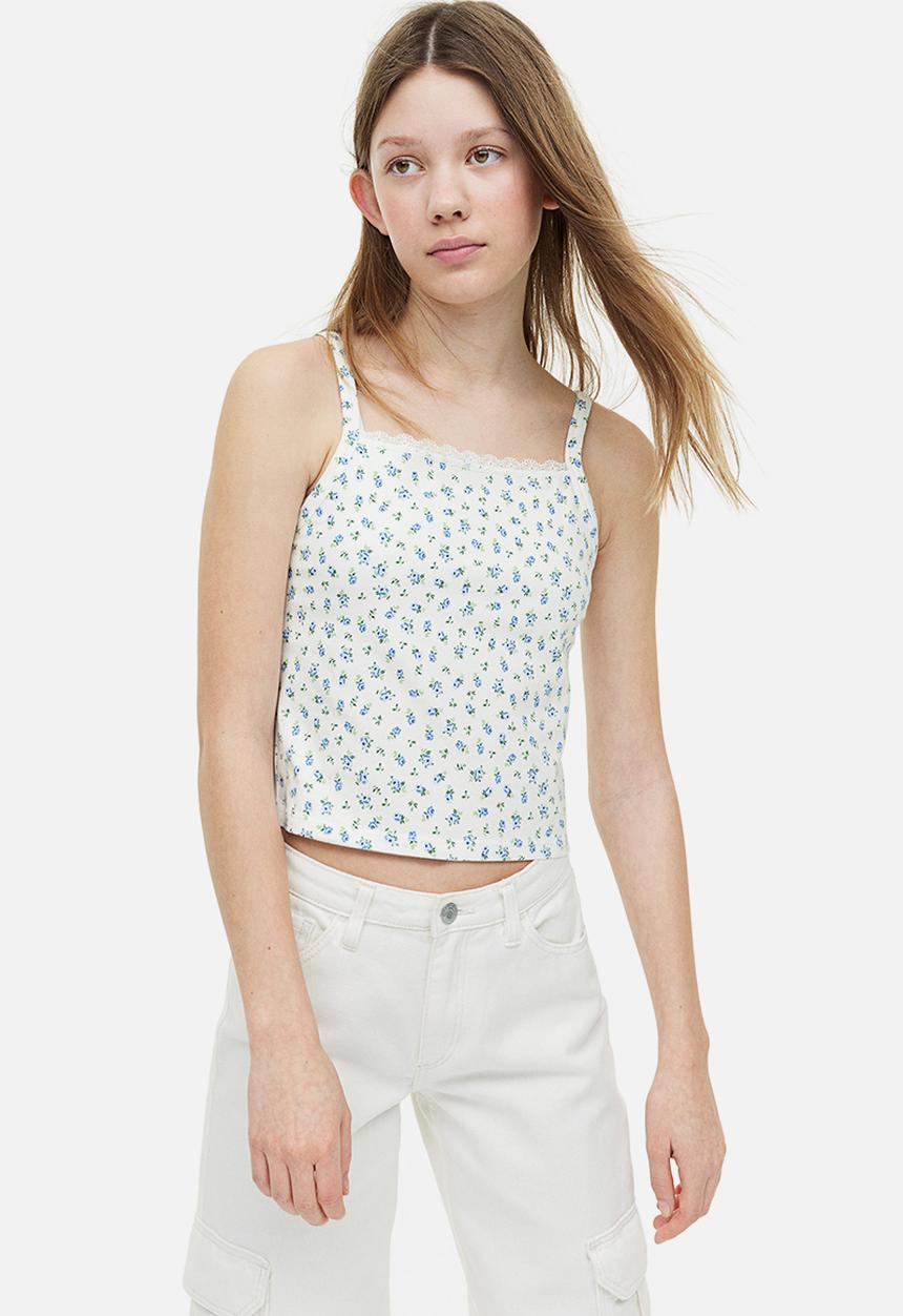 H&M - Strappy top - white/floral