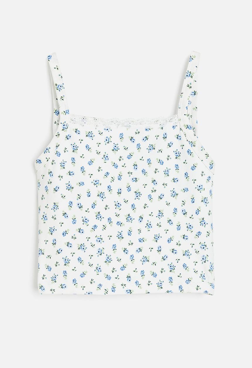 H&M - Strappy top - white/floral