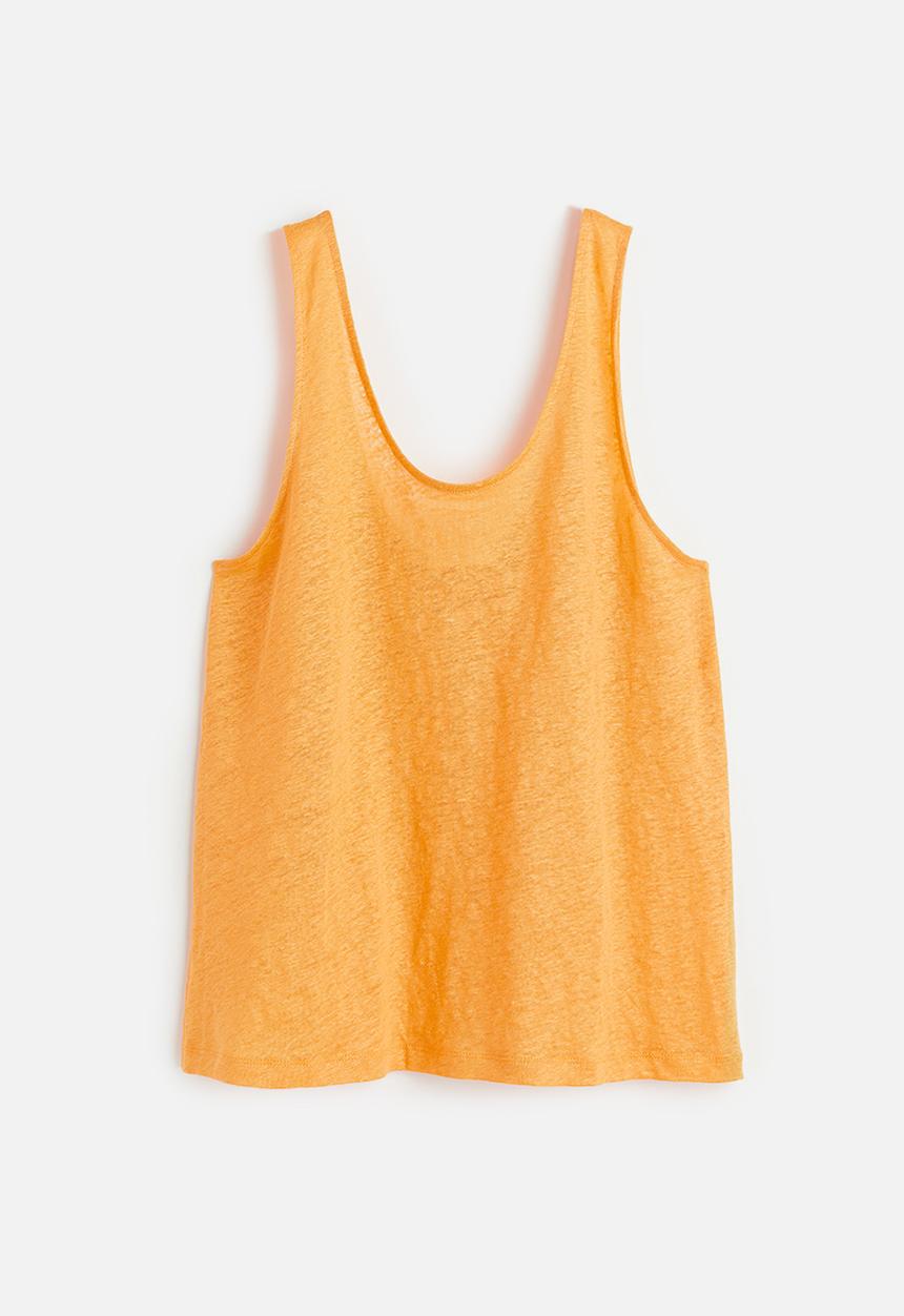 H&M - Linen jersey vest top - yellow
