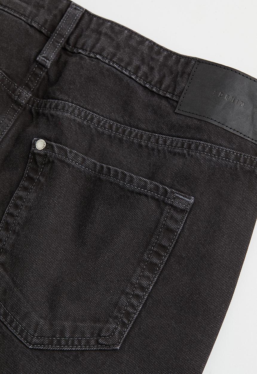 H&M - Low waist denim skirt - black