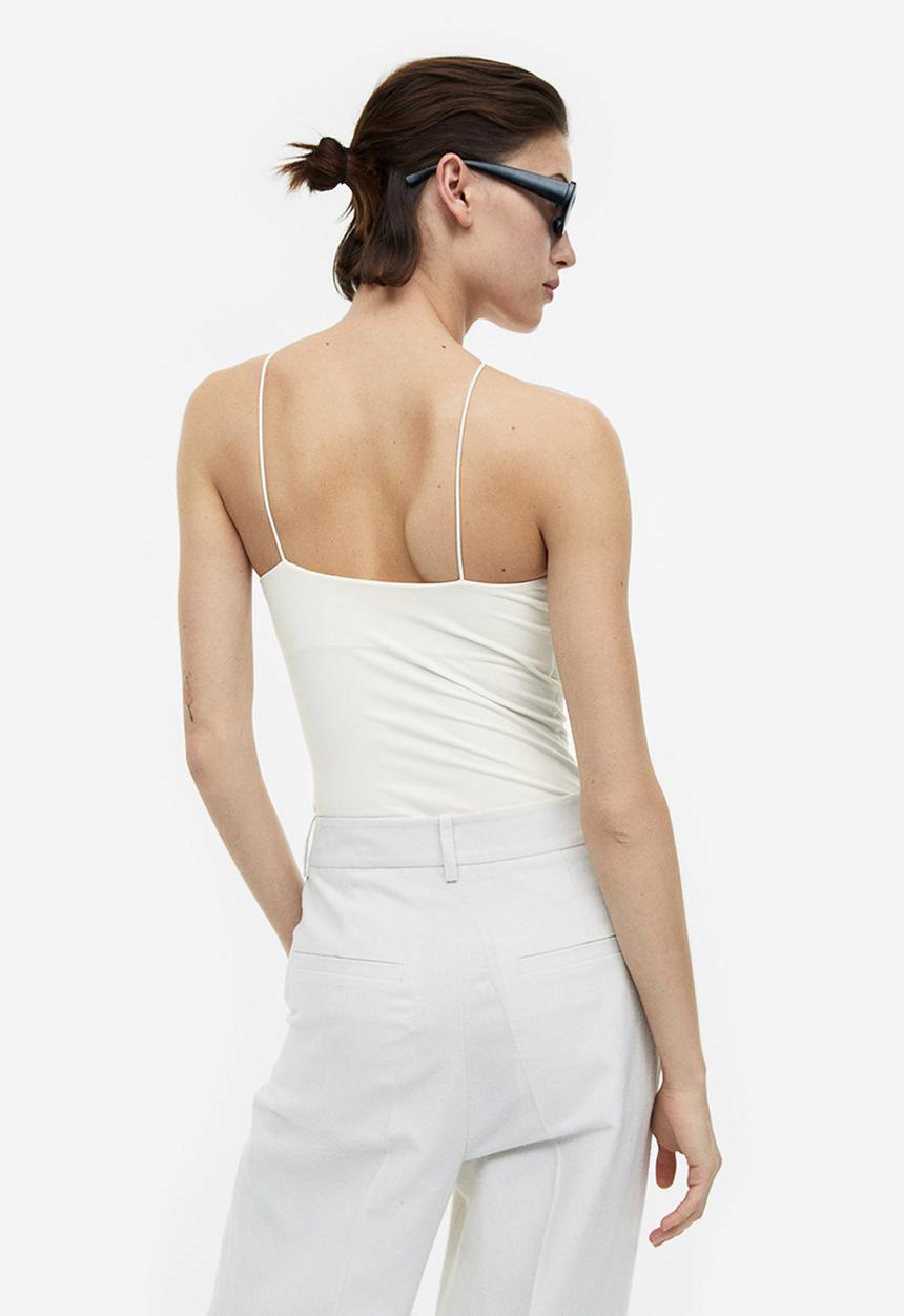 H&M - Jersey thong body - white