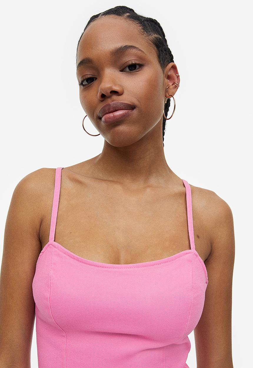 H&M - Denim bodycon dress - pink