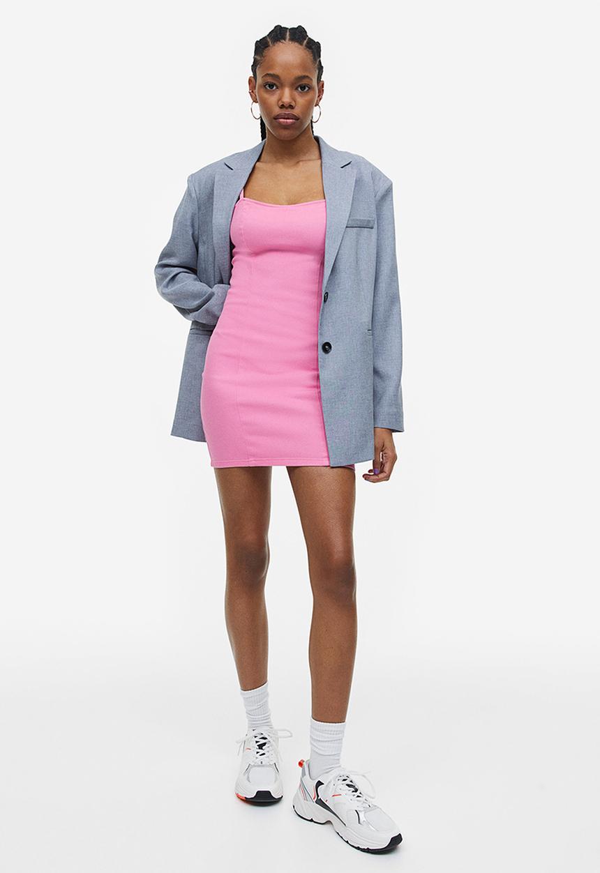 H&M - Denim bodycon dress - pink
