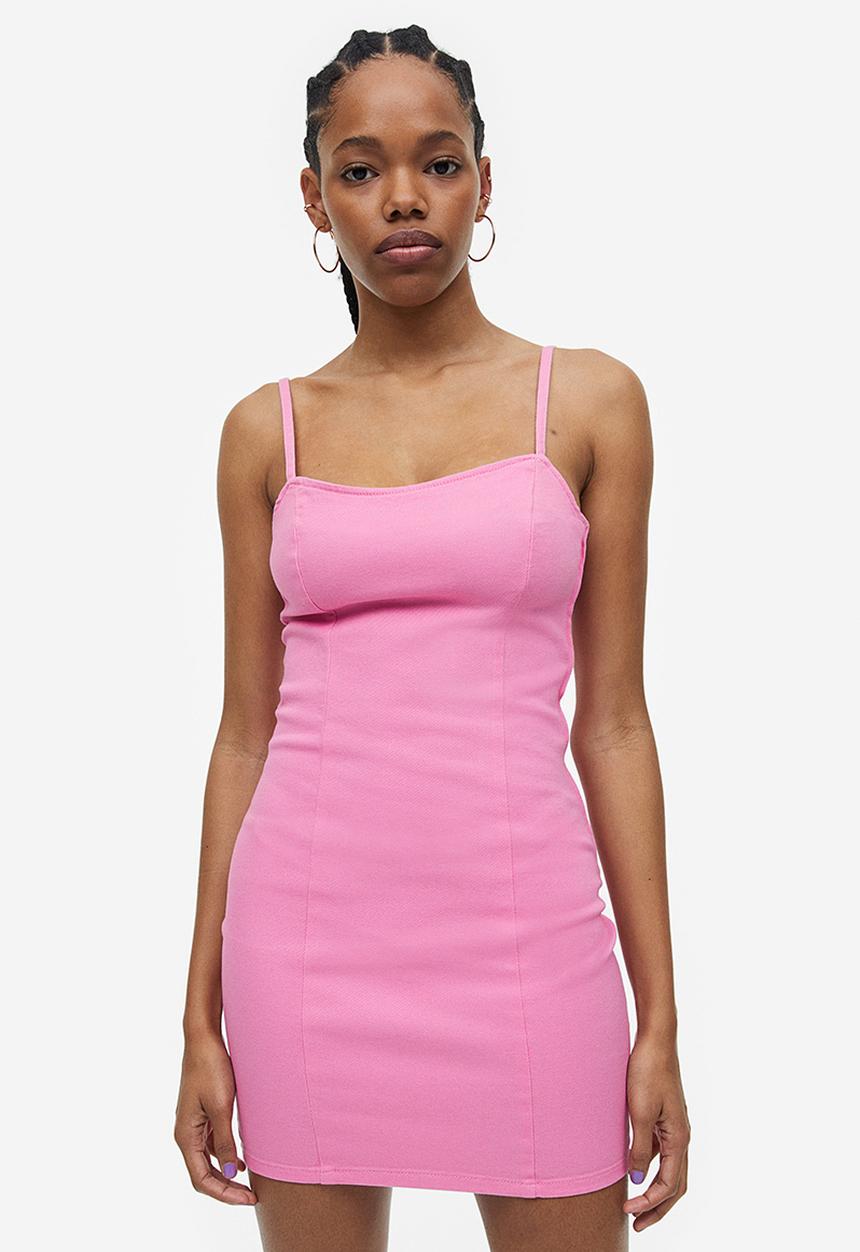 H&M - Denim bodycon dress - pink