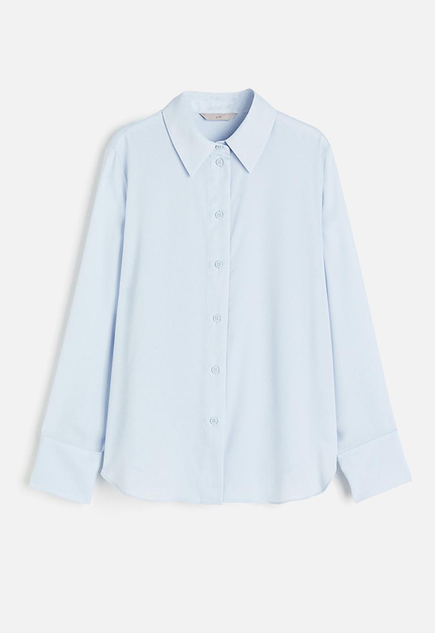 H&M - Pointed collar shirt - light blue 