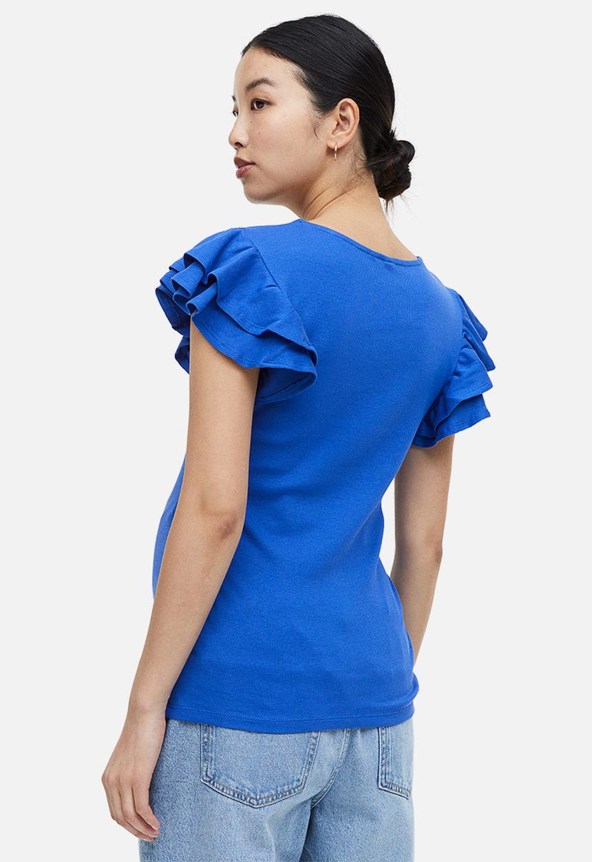 H&M - Mama flutter sleeved jersey top - bright blue