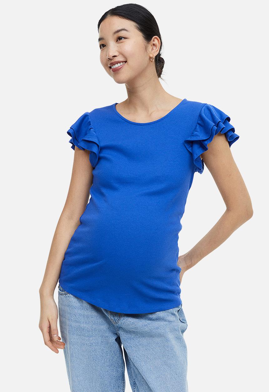 H&M - Mama flutter sleeved jersey top - bright blue