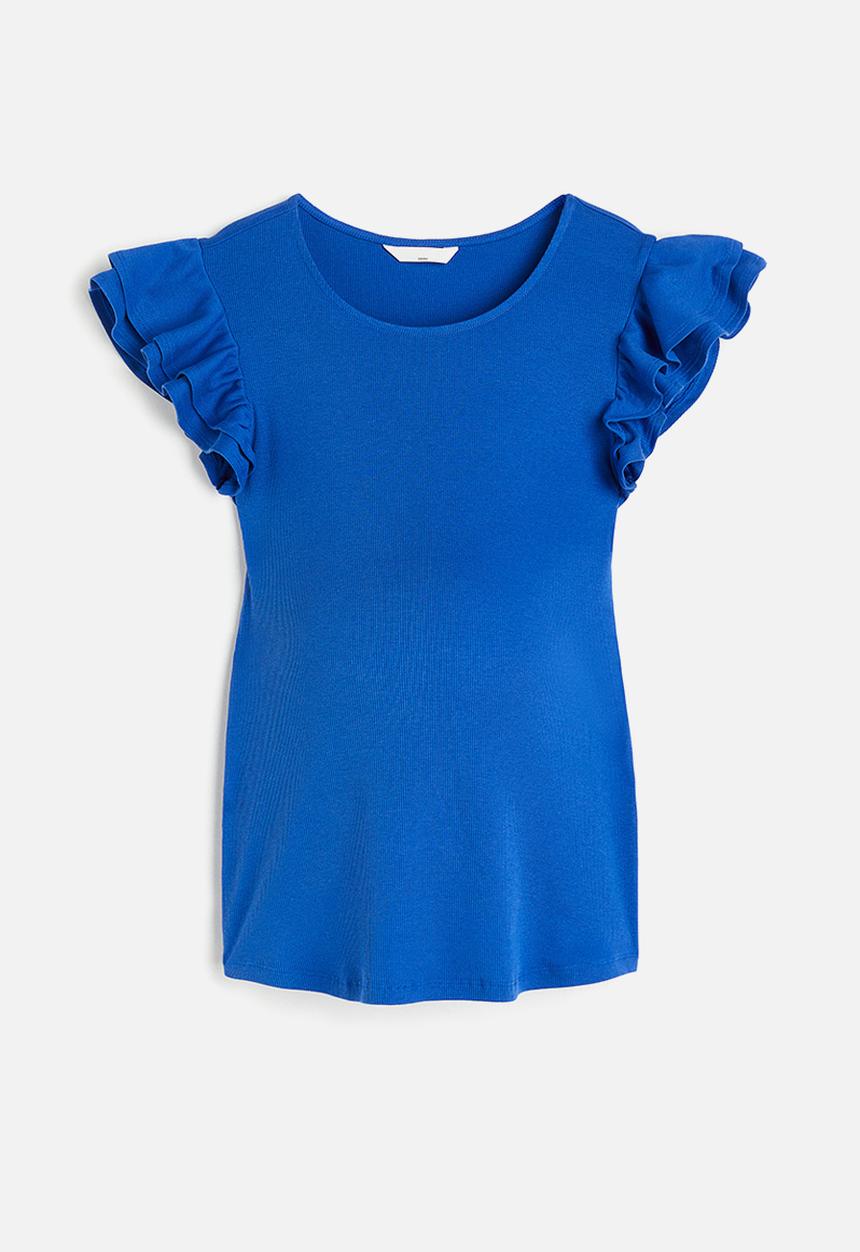 H&M - Mama flutter sleeved jersey top - bright blue