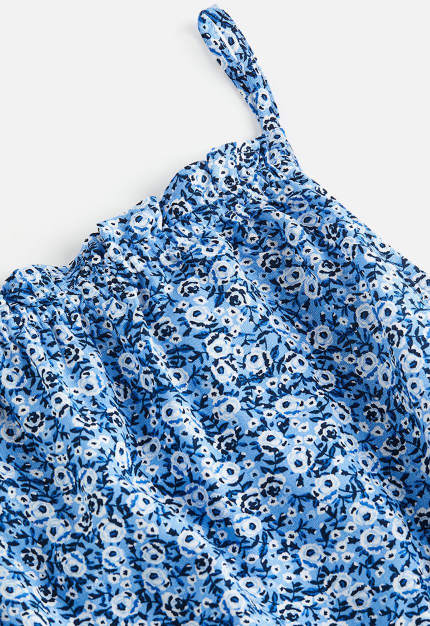 H&M - Strappy peplum top - blue/floral