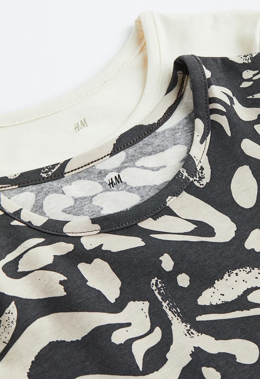 H&M - 2-pack t-shirts - black & white 