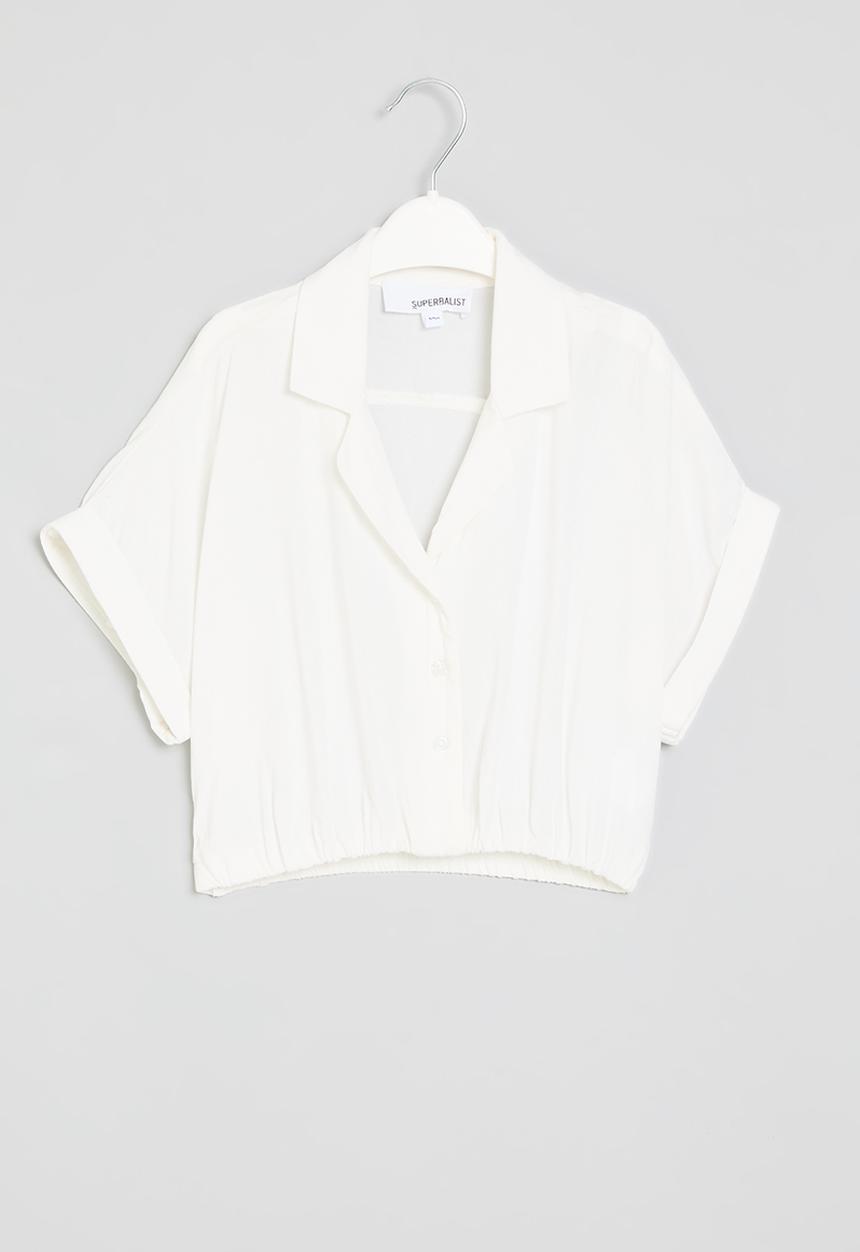 Superbalist - Short sleeve crop top - white