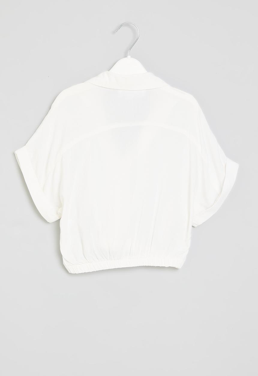 Superbalist - Short sleeve crop top - white