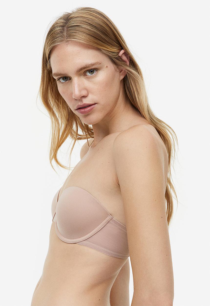 H&M - 2-Pack strapless bras - light beige & black