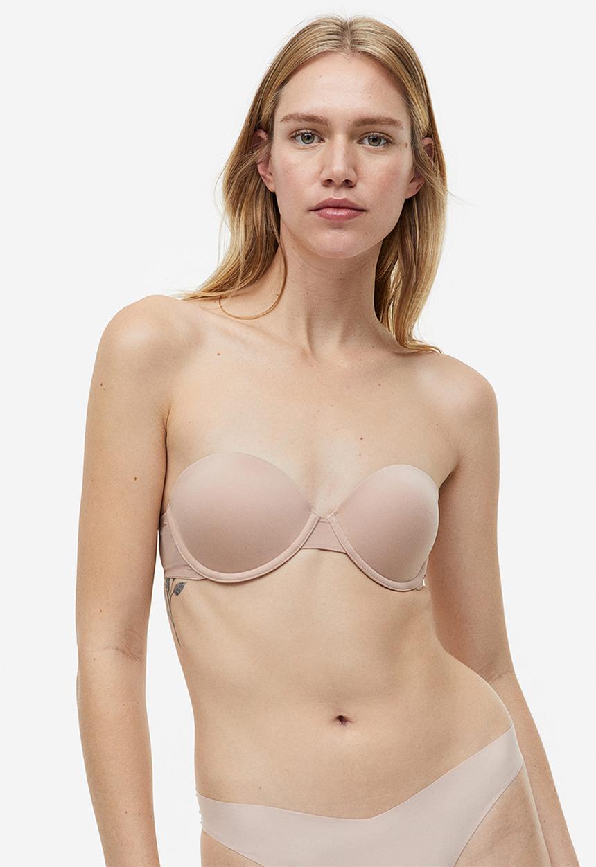 H&M - 2-Pack strapless bras - light beige & black