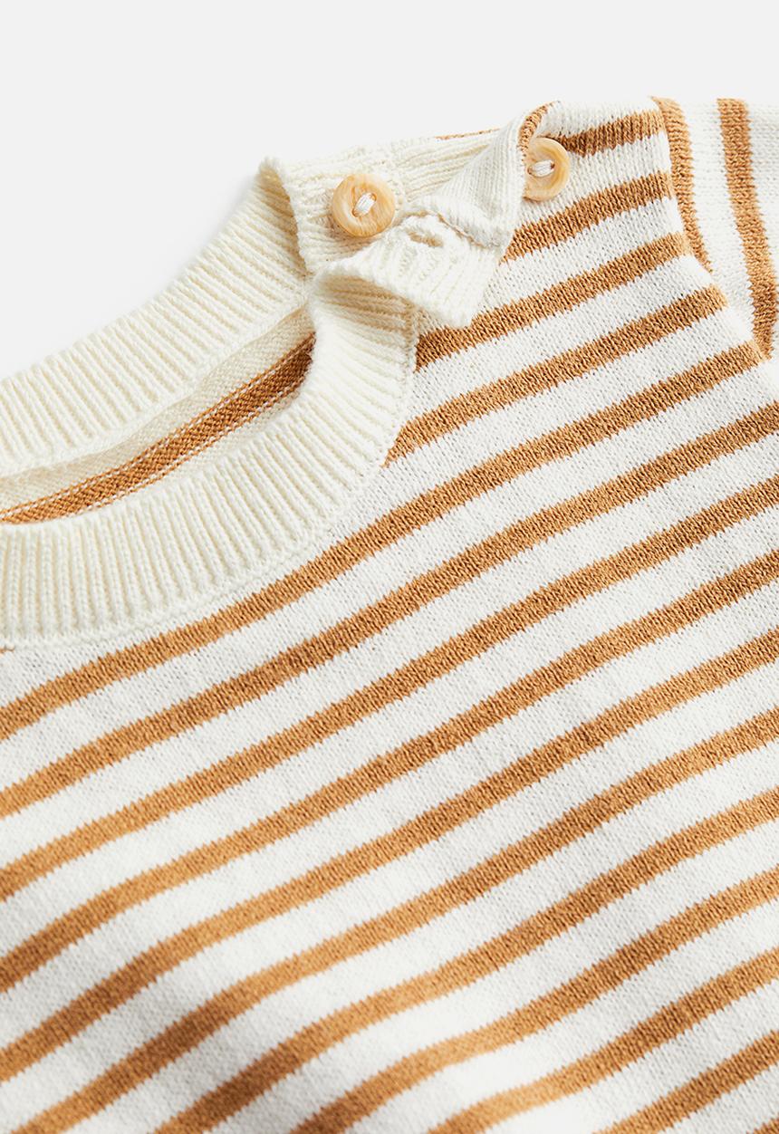 H&M - 2-piece knitted set - light brown/striped