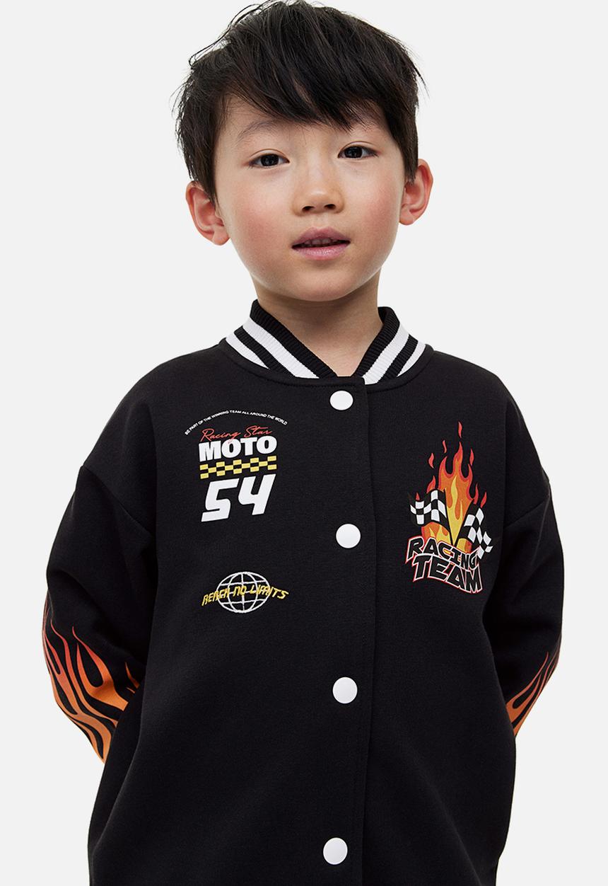 H&M - Oversized baseball jacket - black racing team