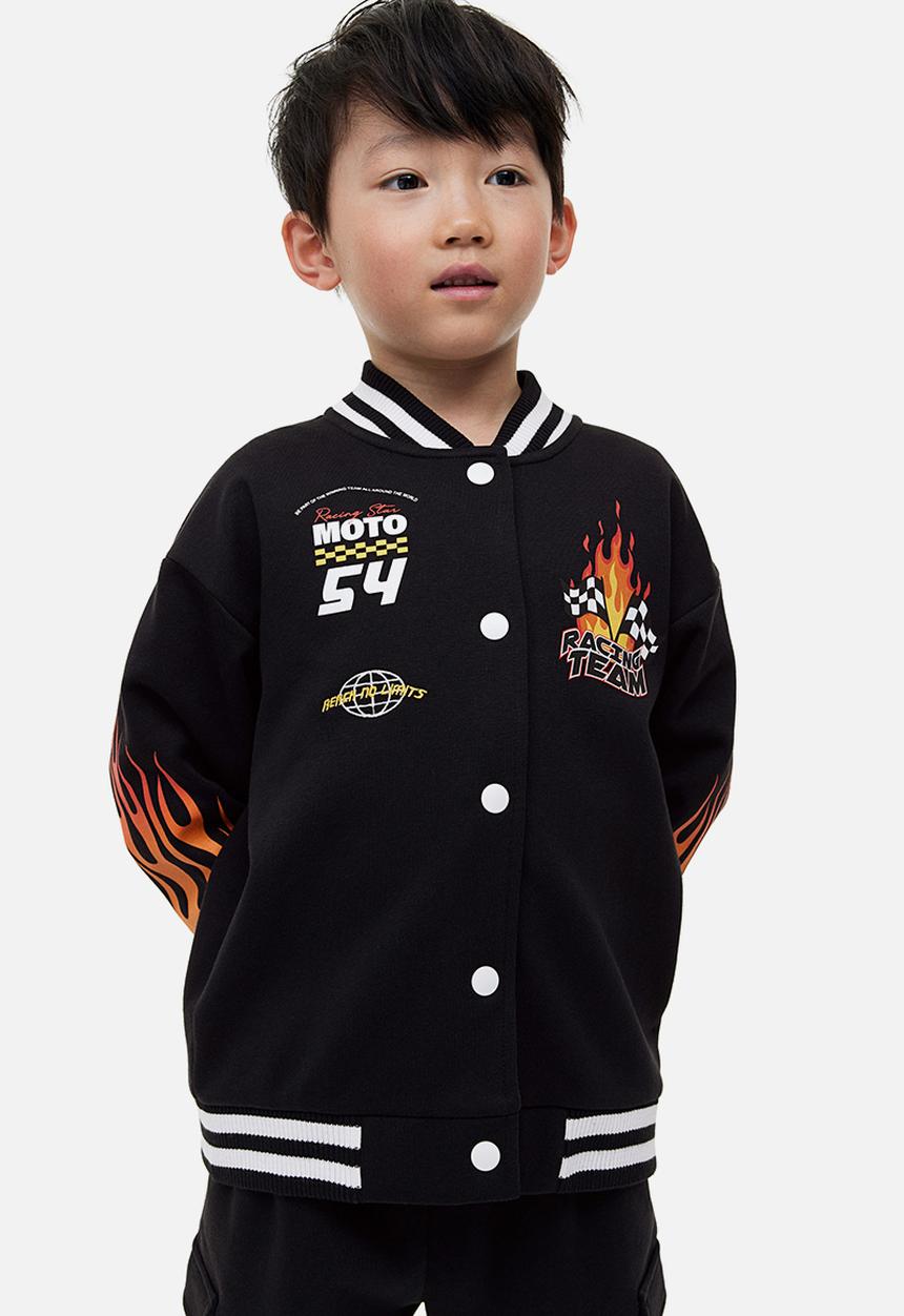 H&M - Oversized baseball jacket - black racing team
