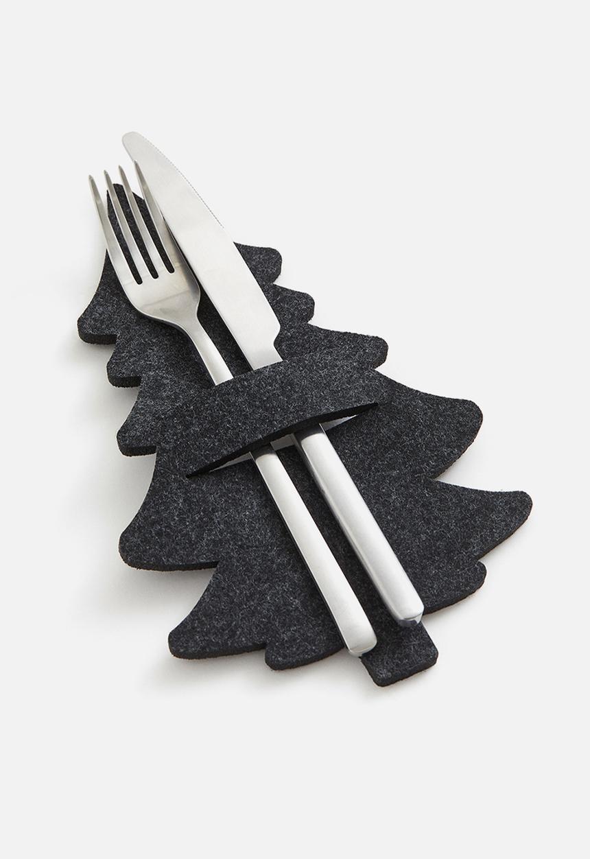 H&M - 4 Pack felt napkin holders - dark grey