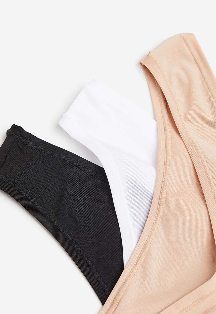 H&M - 3-Pack microfibre thong briefs - multi
