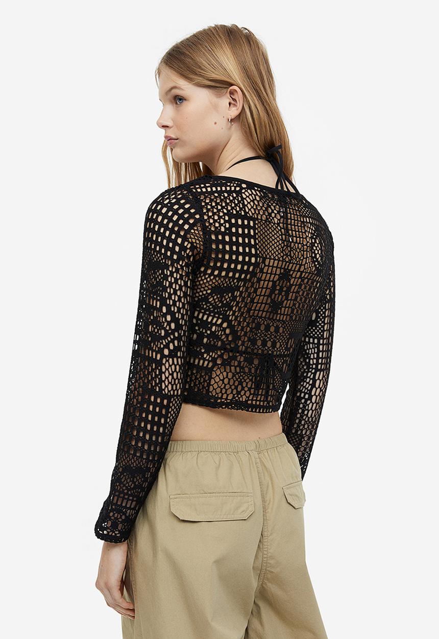 H&M - Tie-front cardigan - black