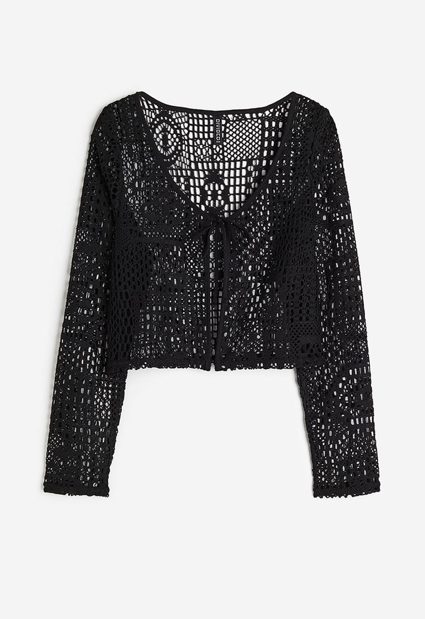 H&M - Tie-front cardigan - black