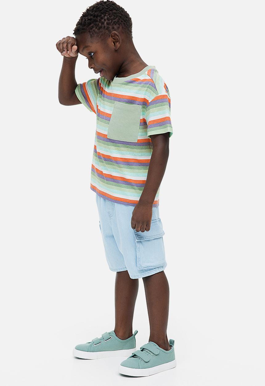 H&M - 2-pack t-shirts -  light grey marl striped