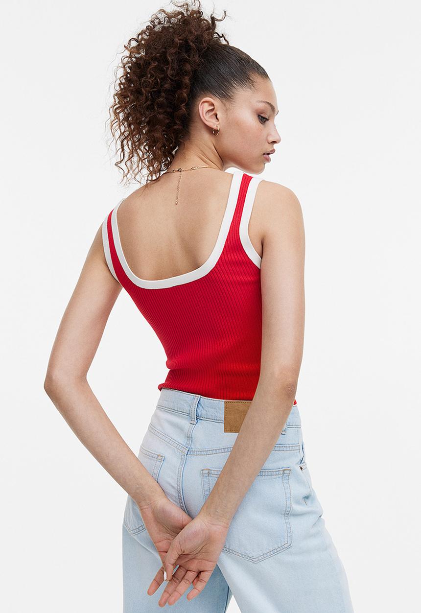 H&M - Rib-knit vest top - bright red