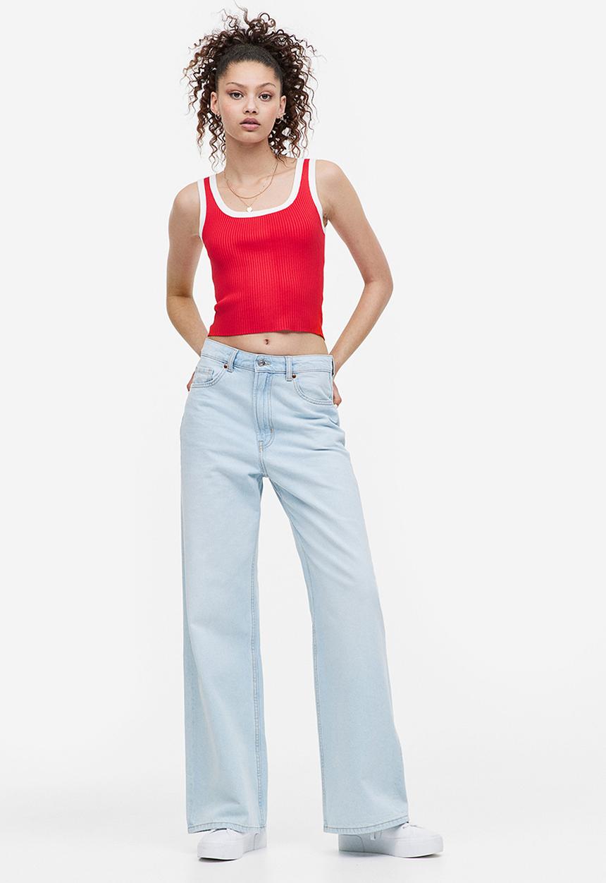 H&M - Rib-knit vest top - bright red