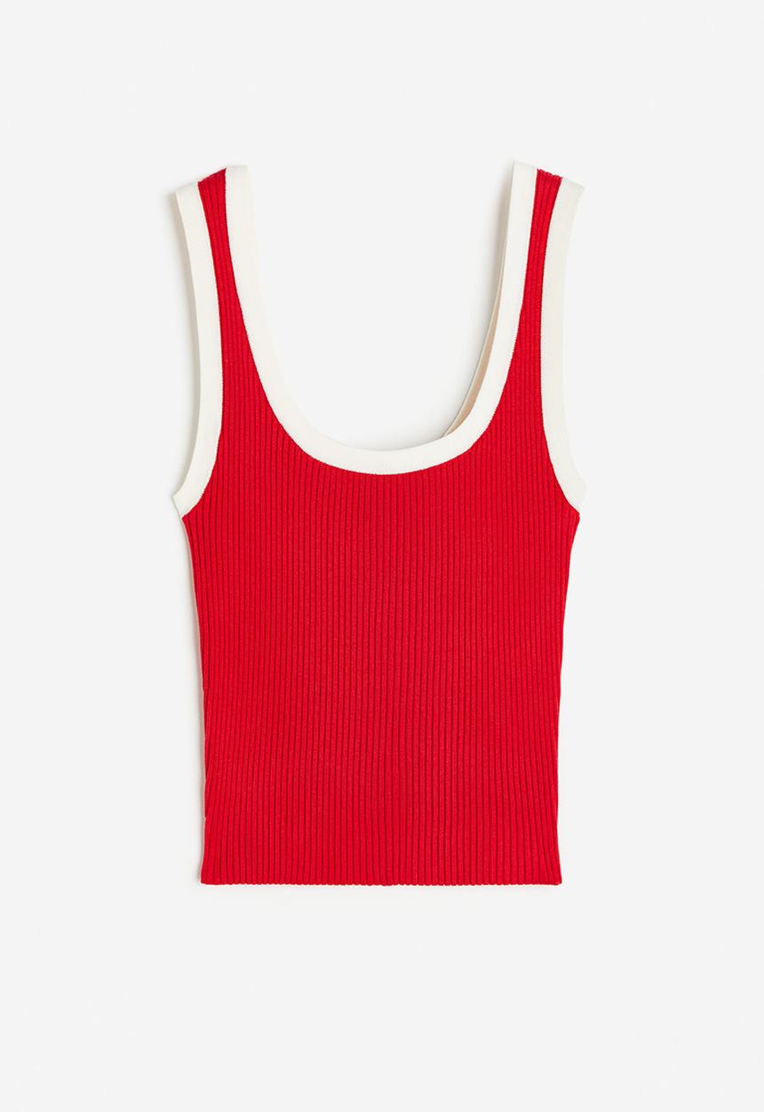 H&M - Rib-knit vest top - bright red