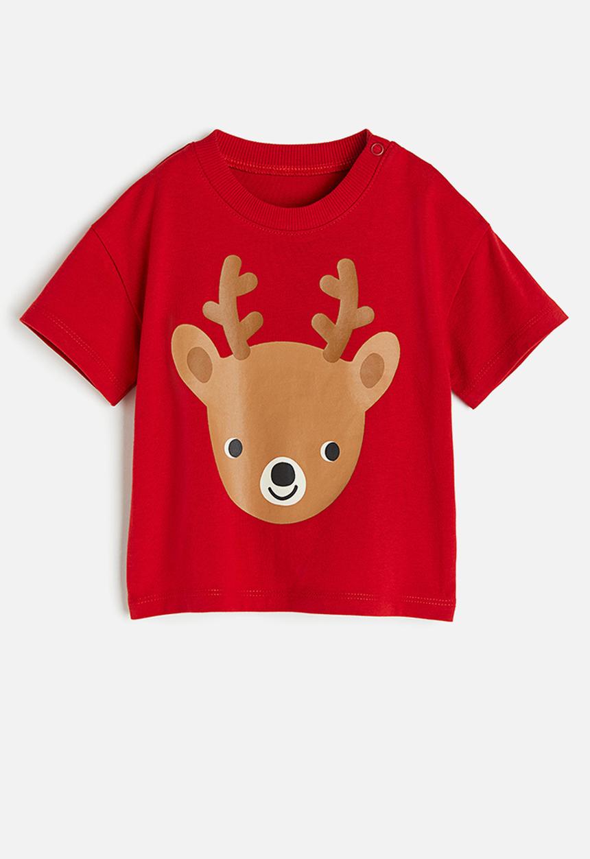 H&M - Printed t-shirt - red reindeer