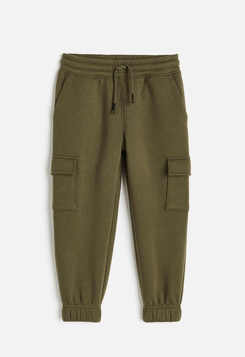 H&M - Cargo joggers - dark khaki green 