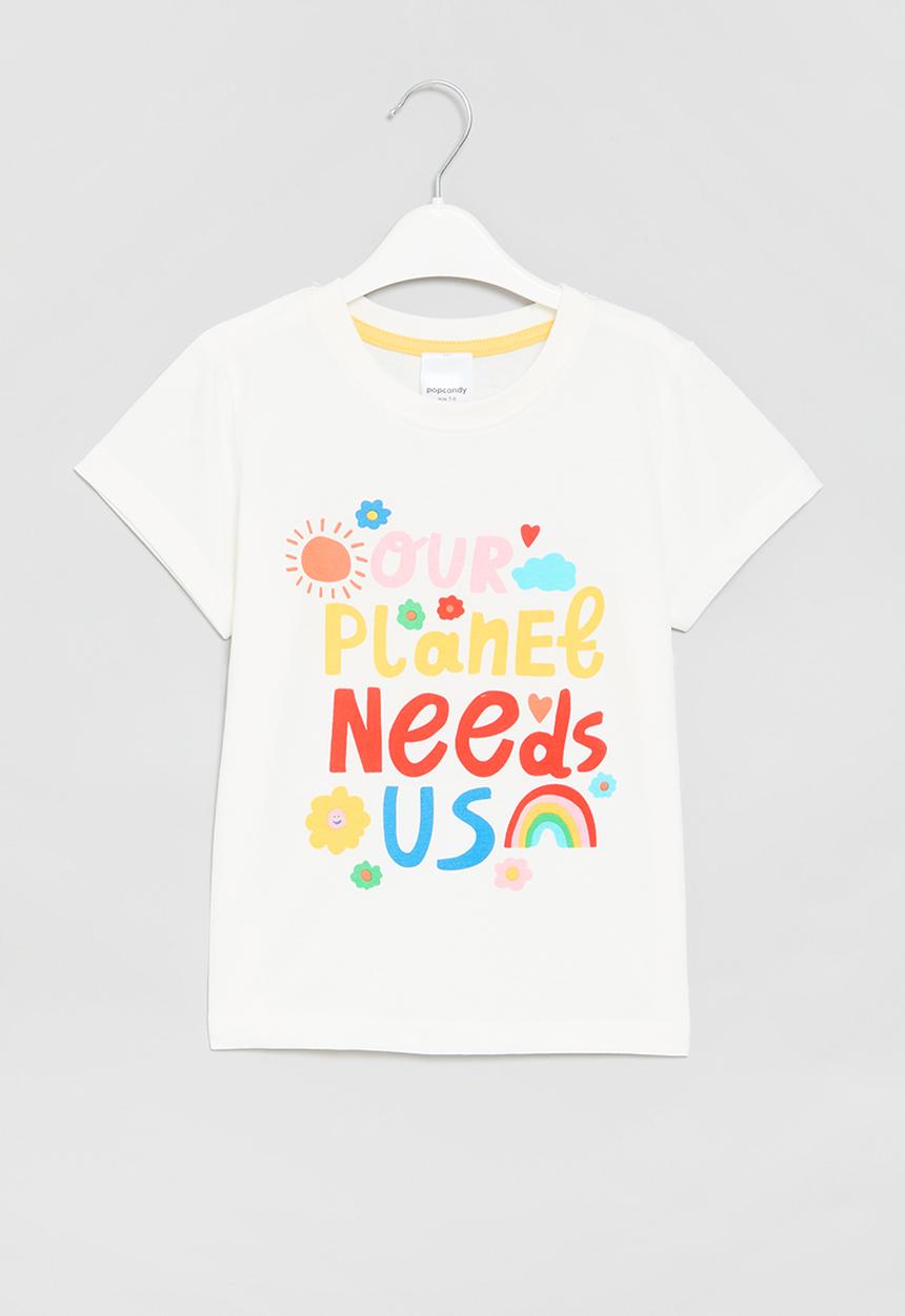Pop Candy - Printed  tee - pink & yellow