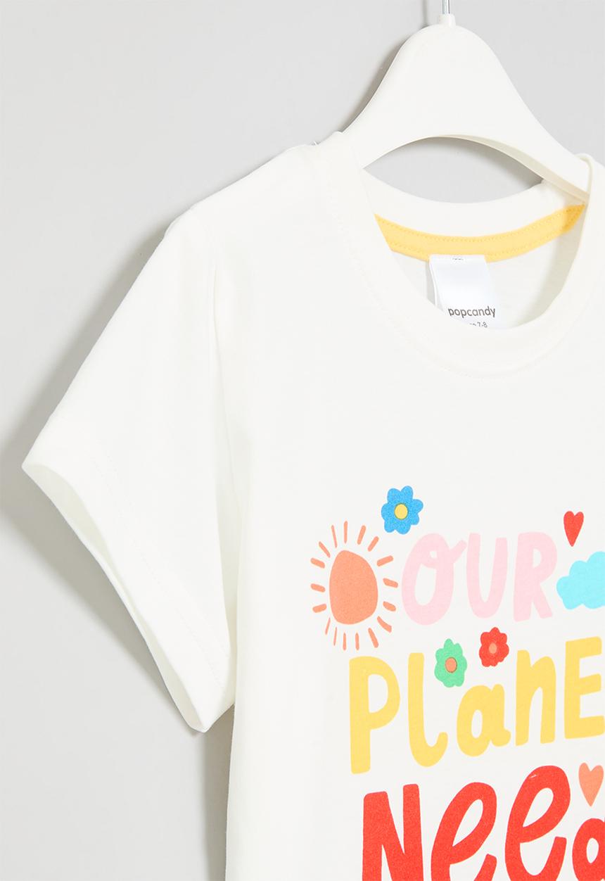Pop Candy - Printed  tee - pink & yellow