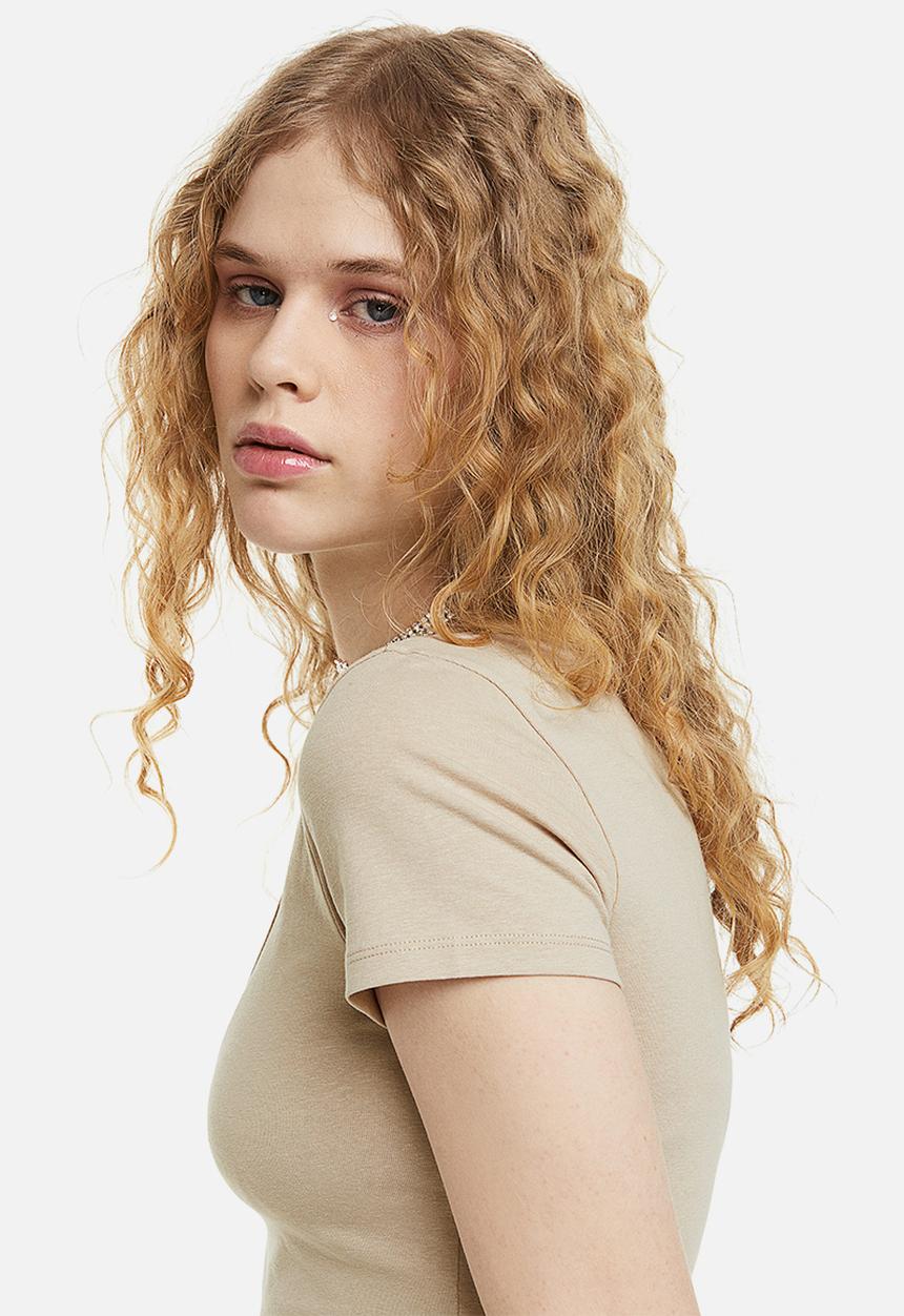 H&M - Cotton jersey top - beige