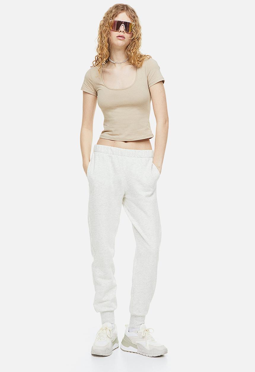 H&M - Cotton jersey top - beige