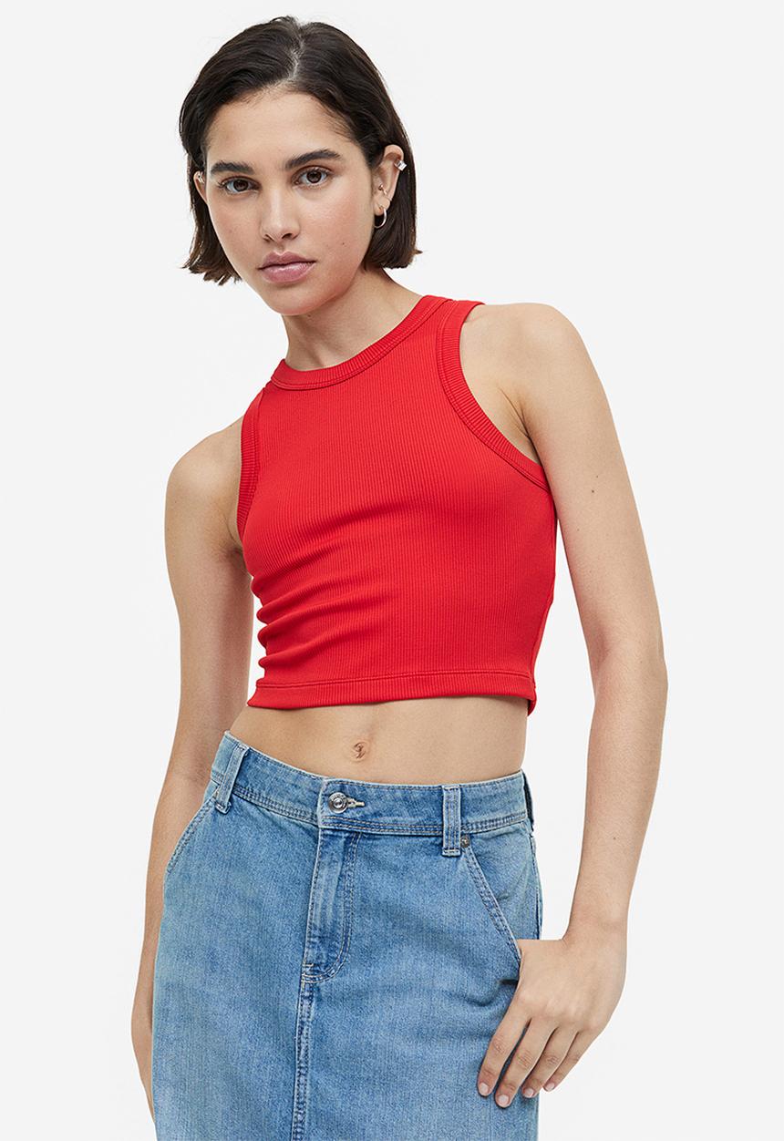 H&M - Cropped vest top - red
