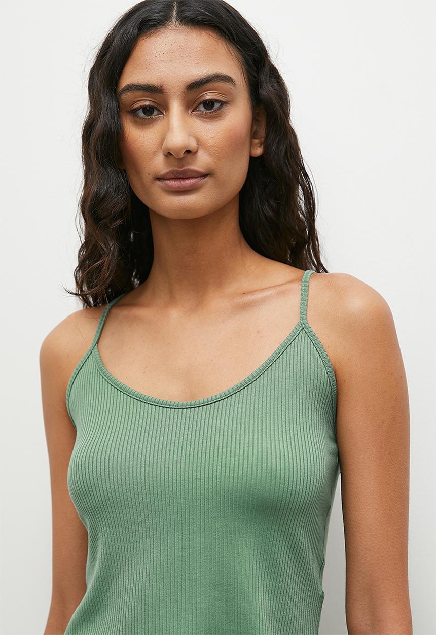 Superbalist - Rib knit cami set - sage