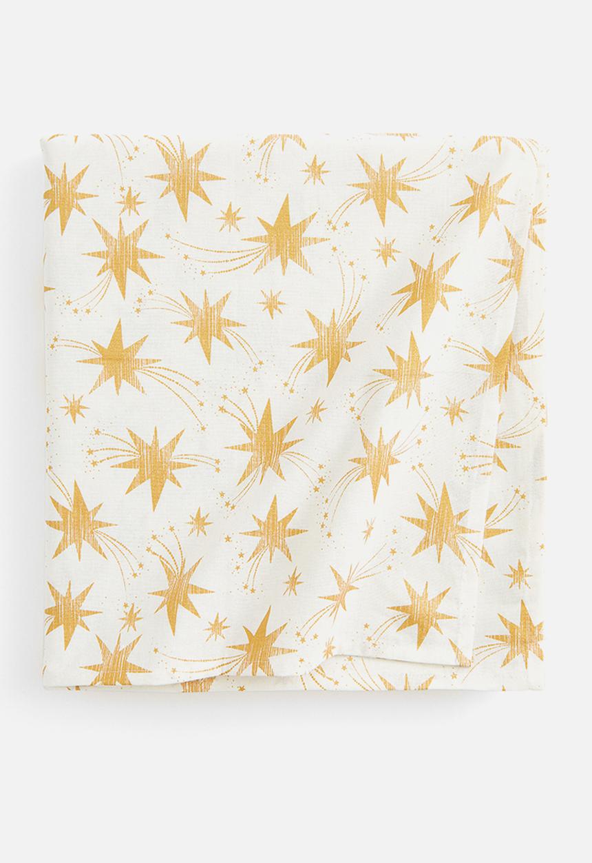 H&M - Glittery cotton tablecloth - white stars