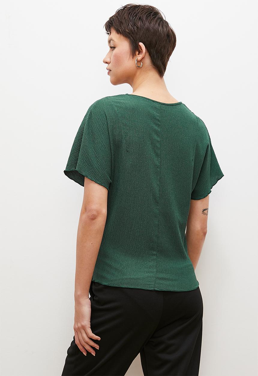 edit - Textured drape top - green