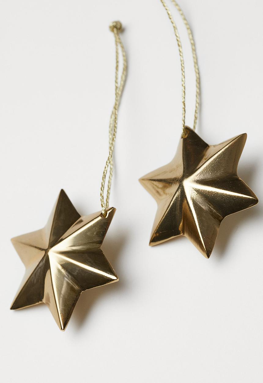 H&M - 6-pack christmas decorations - gold-coloured