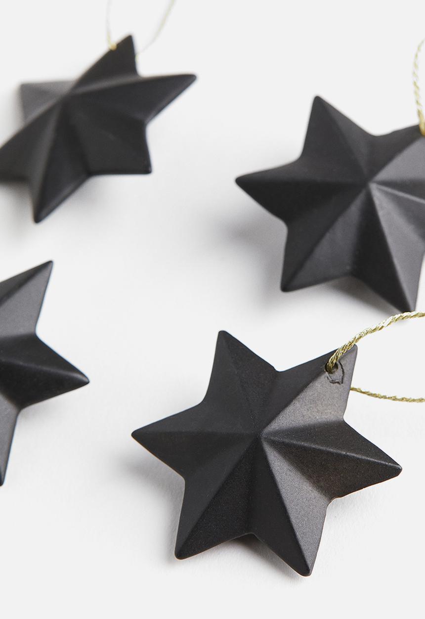 H&M - 6 pack christmas decorations - black stars
