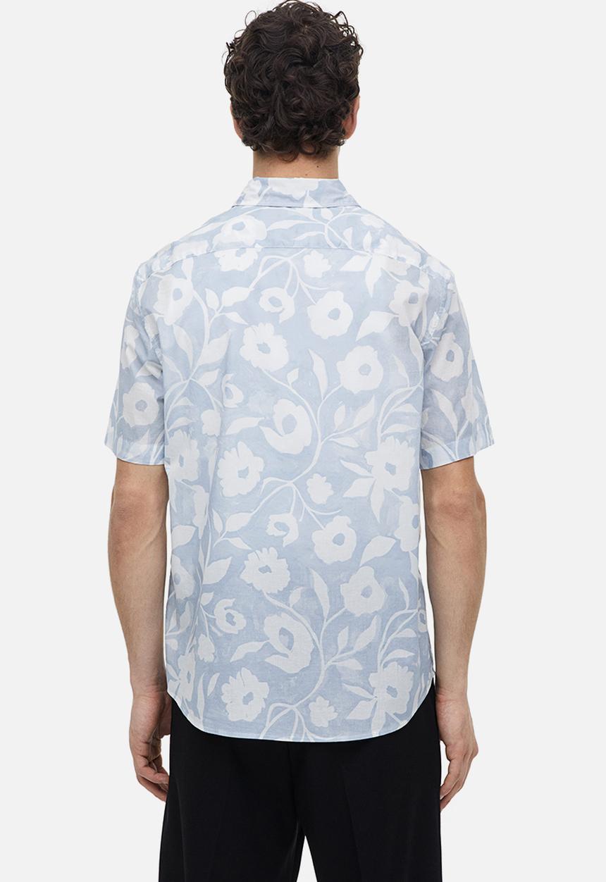 H&M - Cotton shirt regular fit - light blue 