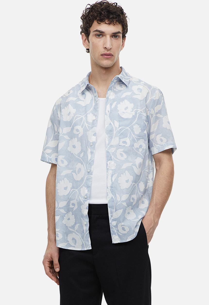 H&M - Cotton shirt regular fit - light blue 