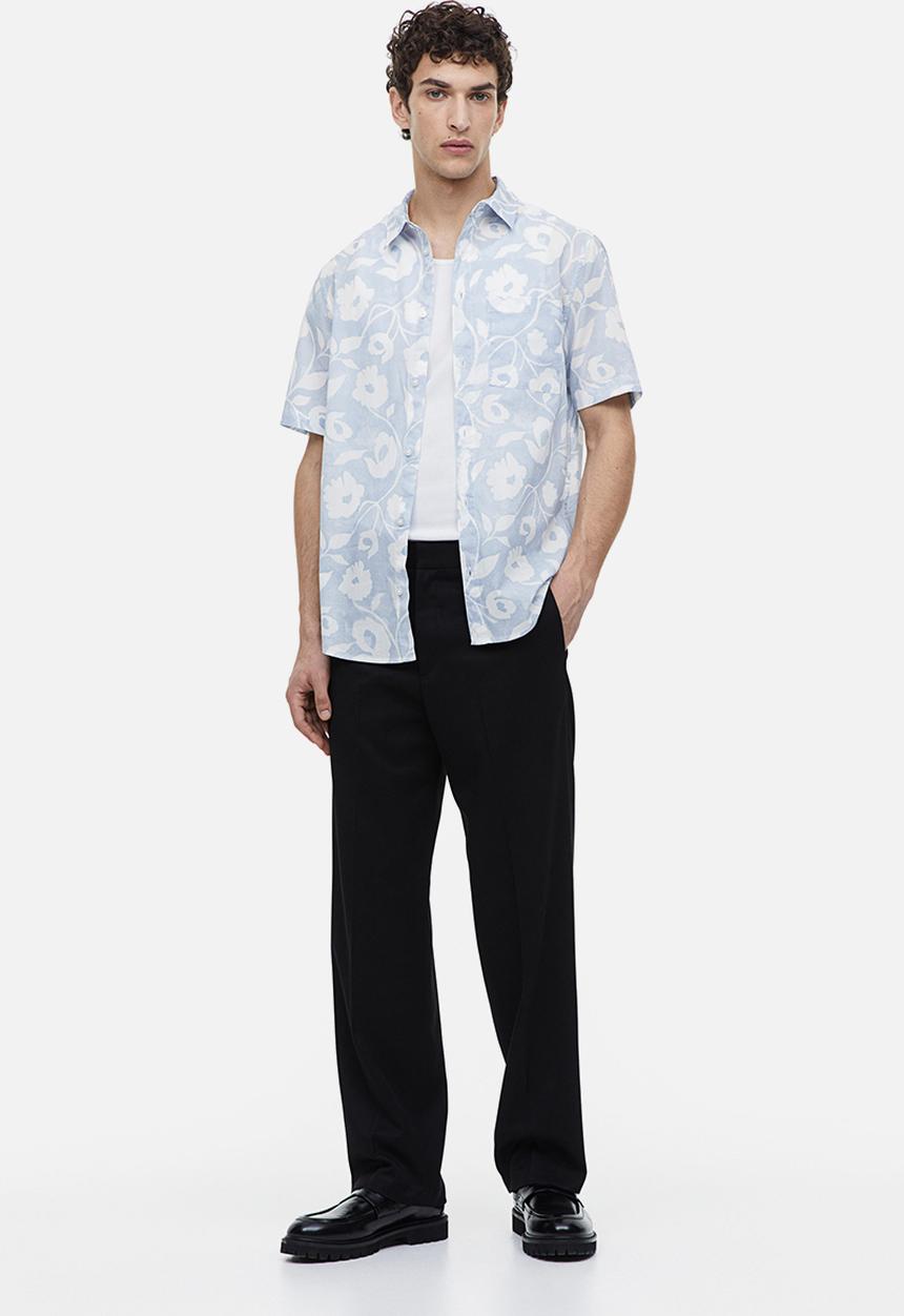 H&M - Cotton shirt regular fit - light blue 