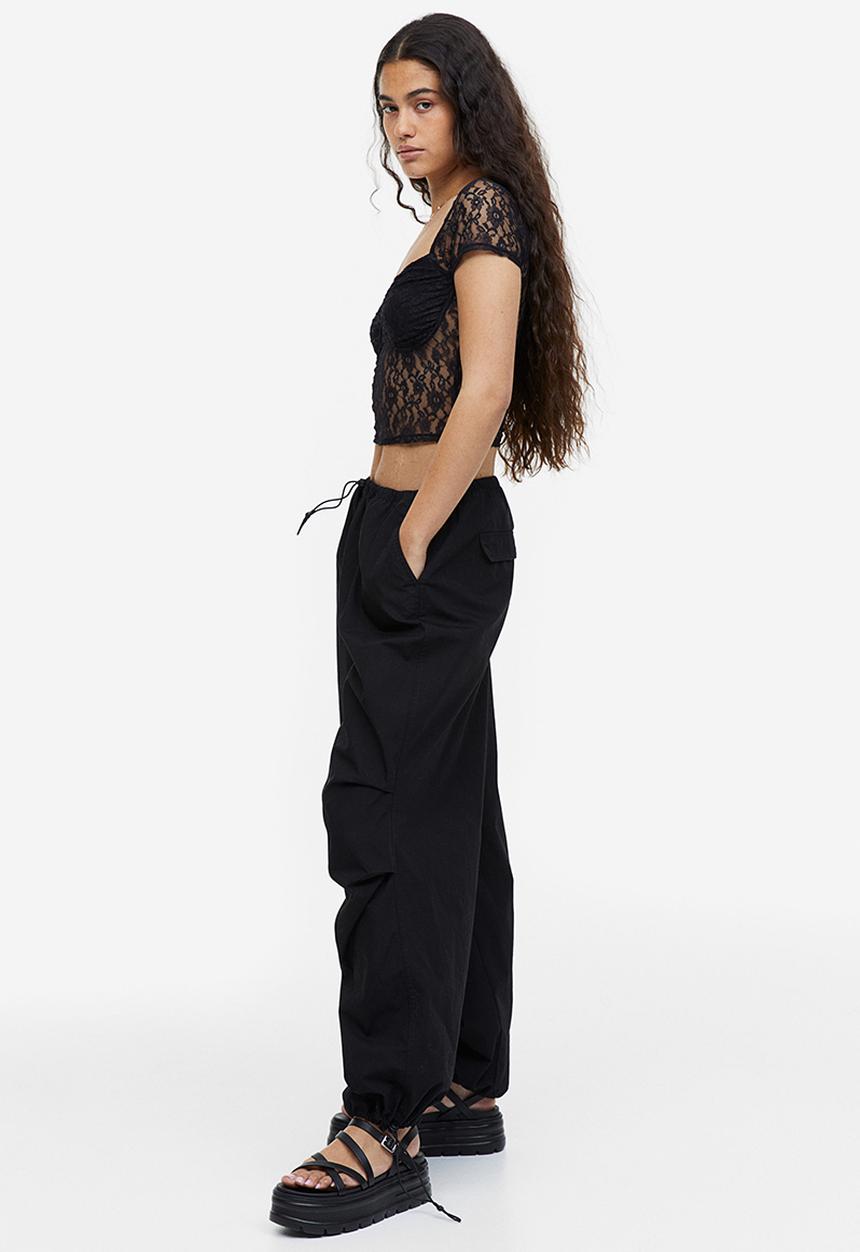 H&M - Gathered bustier top - black