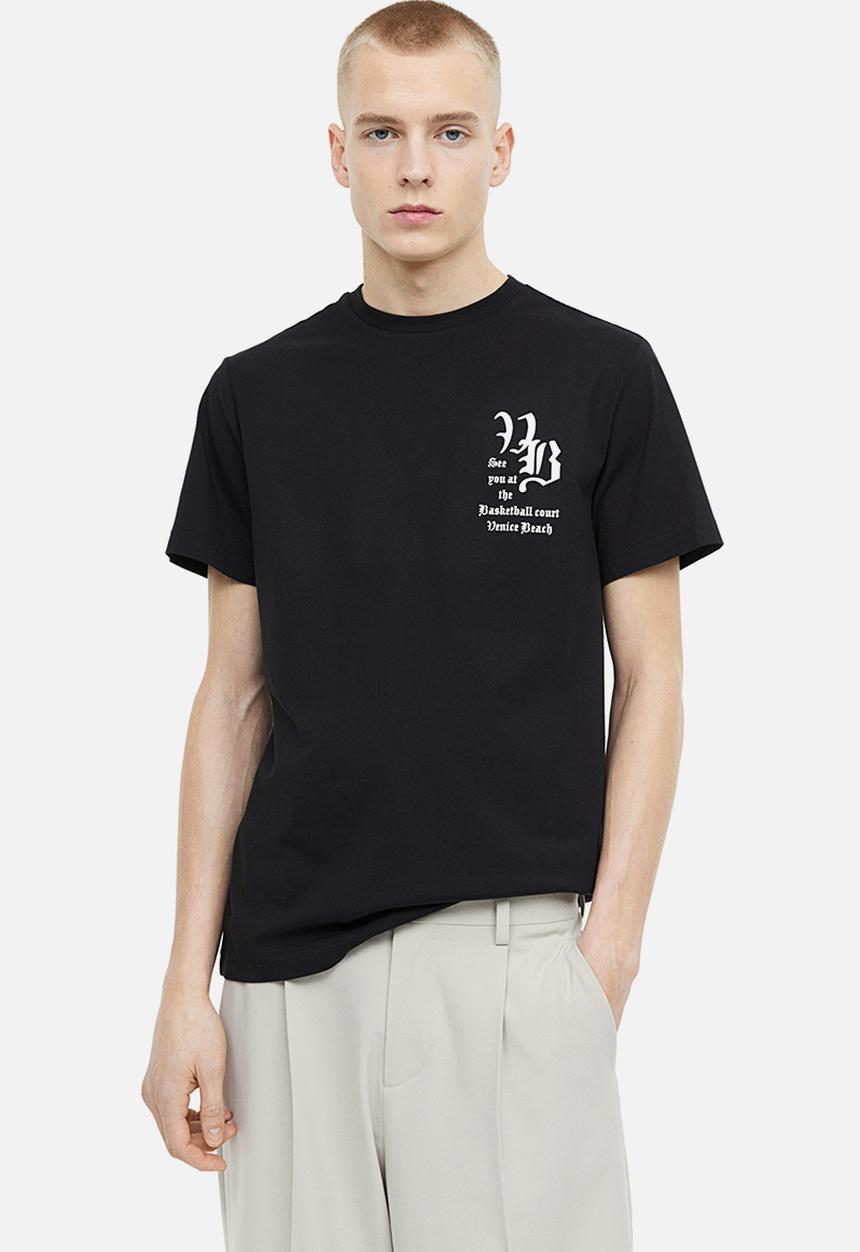 H&M - Regular fit printed t-shirt - black